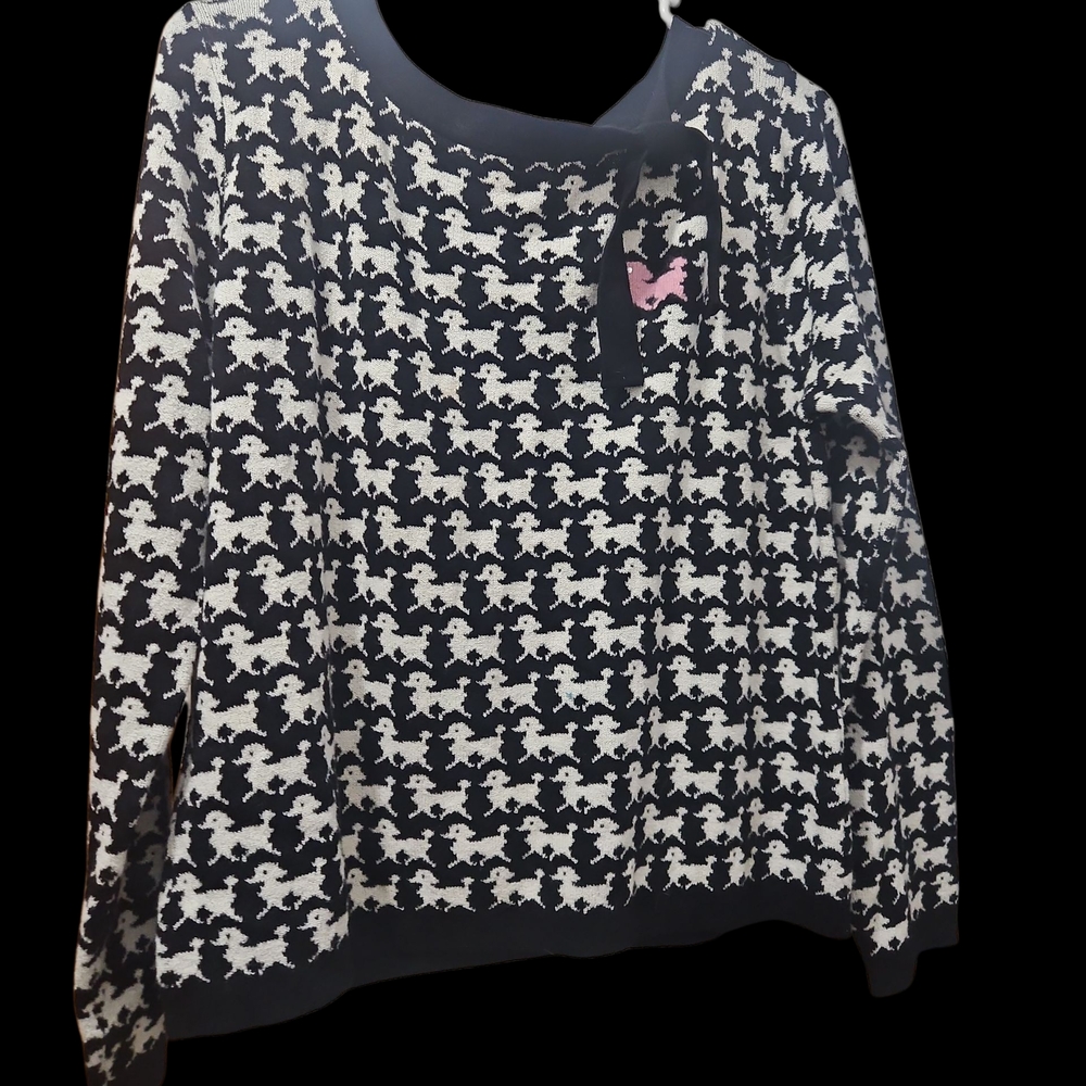 Michael Kors Black and White Patterned Sweater